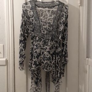 Sheer Baby Doll Floral Top